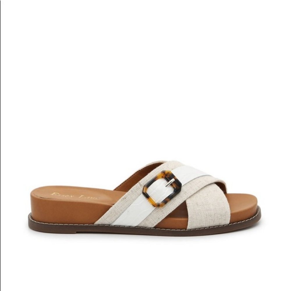 ESSEX LANE ALINA LEATHER TEXTILE SLIP-ON SANDAL 7*